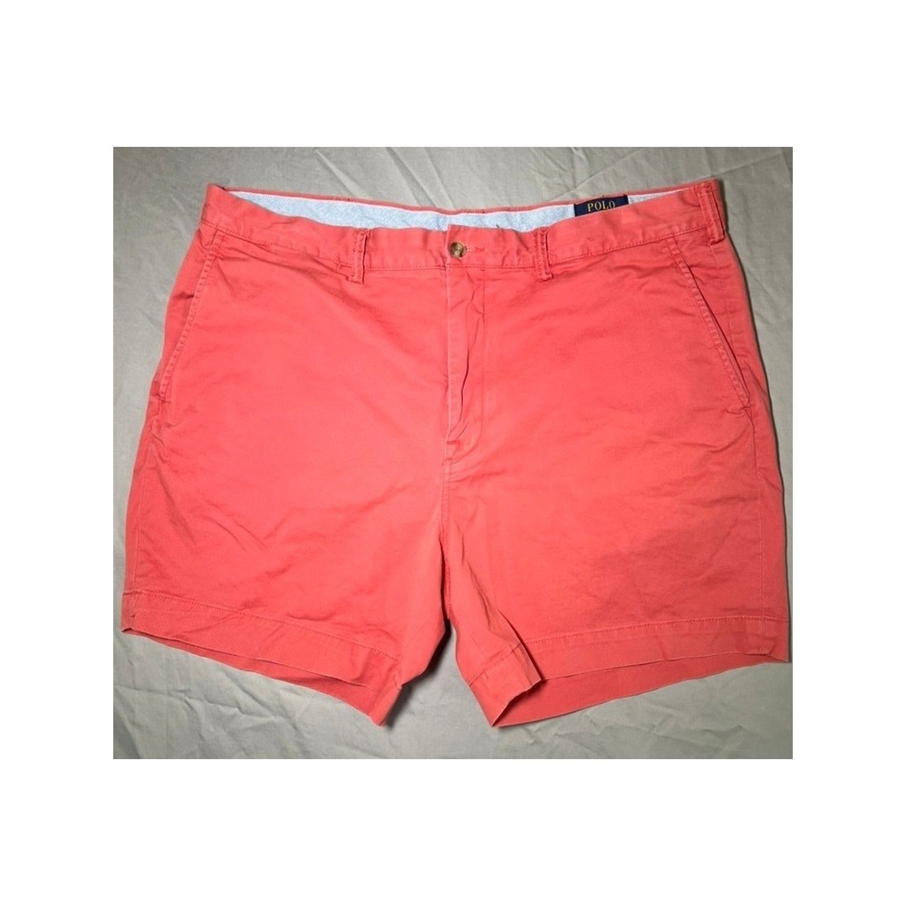 Polo Ralph Lauren Mens Stretch Classic Fit Chino Shorts Coral Pink Size 38